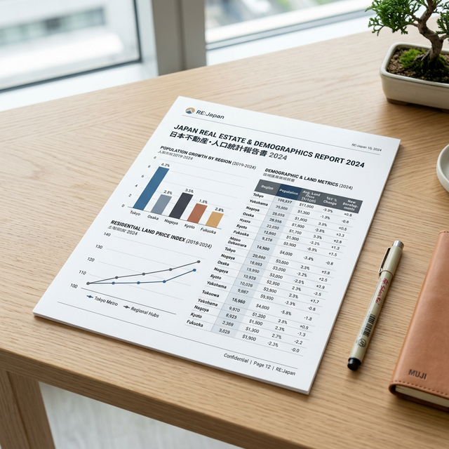 国勢調査情報や公示地価のレポートサンプル